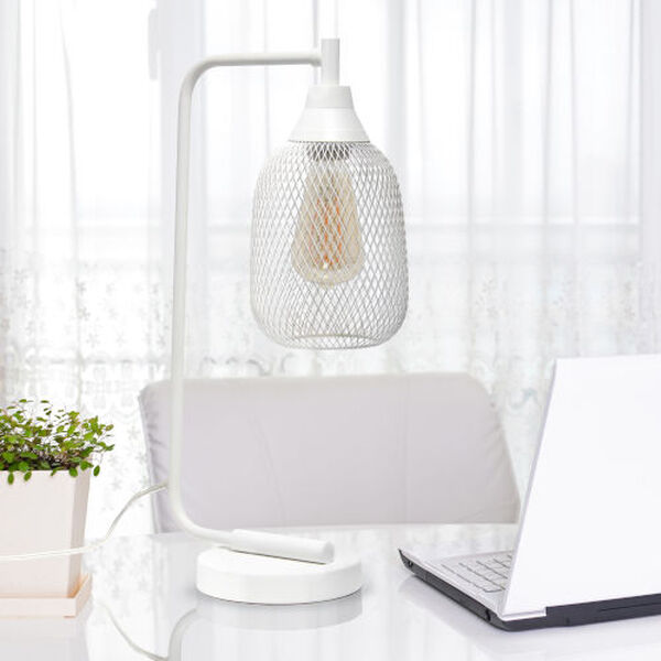 Wired White One-Light Desk Lamp, image 4