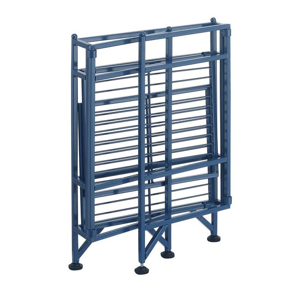 Xtra Storage Cobalt Blue Two-Tier Folding Metal Shelf, image 4