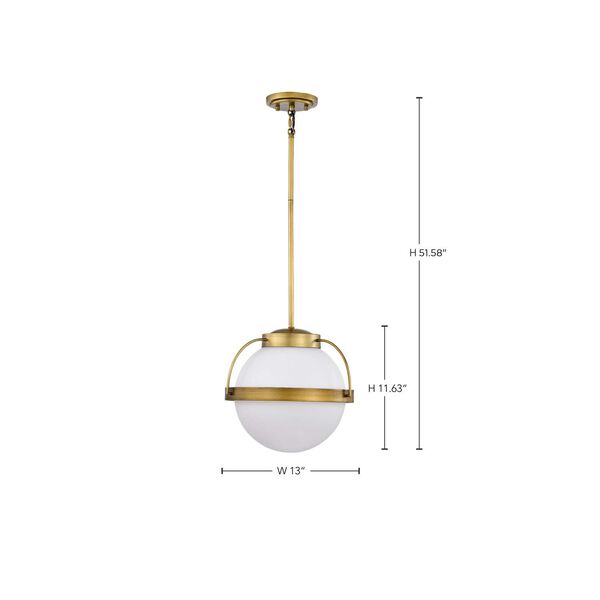 Lakeshore Natural Brass 13-Inch One-Light Pendant, image 4