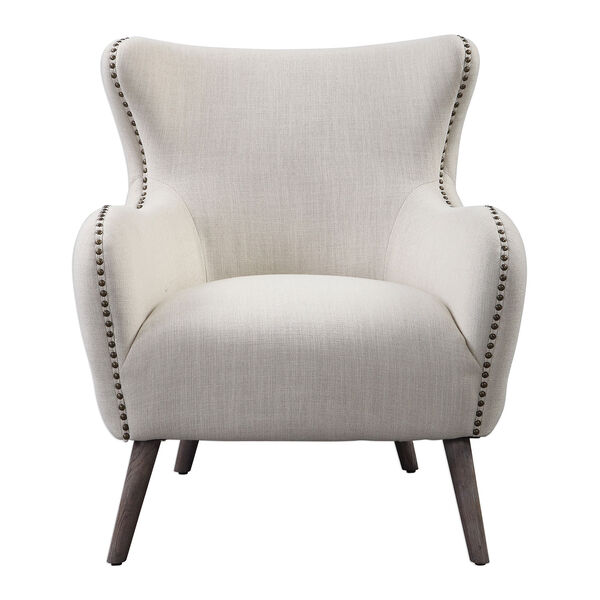 Donya White Accent Chair, image 1