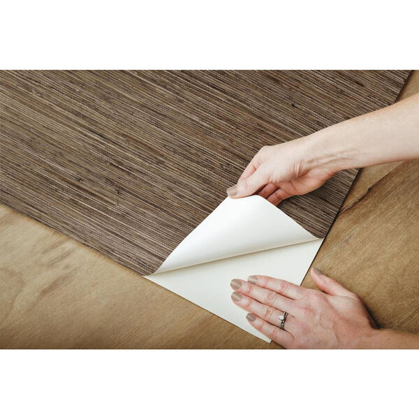 Brown Grass cloth Peel and Stick Wallpaper, image 5
