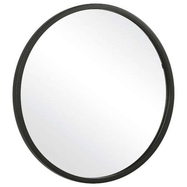 Linden Matte Black 27-inch Round Wall Mirror, image 6