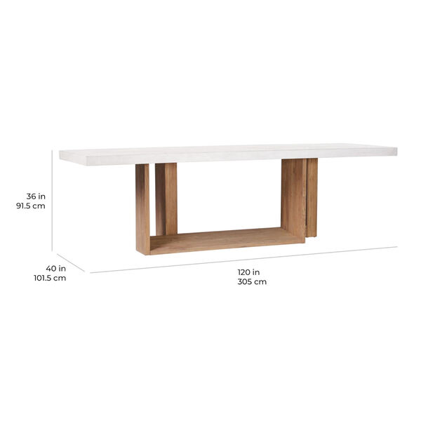 Perpetual Lucca Concrete Dining Table in Ivory White, image 4