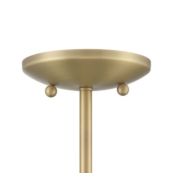 Brooks Matte White Gold Satin Brass One-Light Semi-Flush Mount, image 6