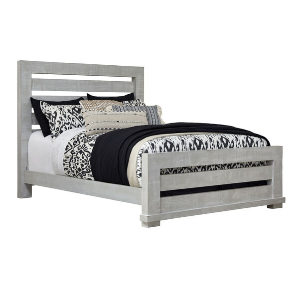 Willow Gray Chalk Queen Slat Complete Bed, image 1