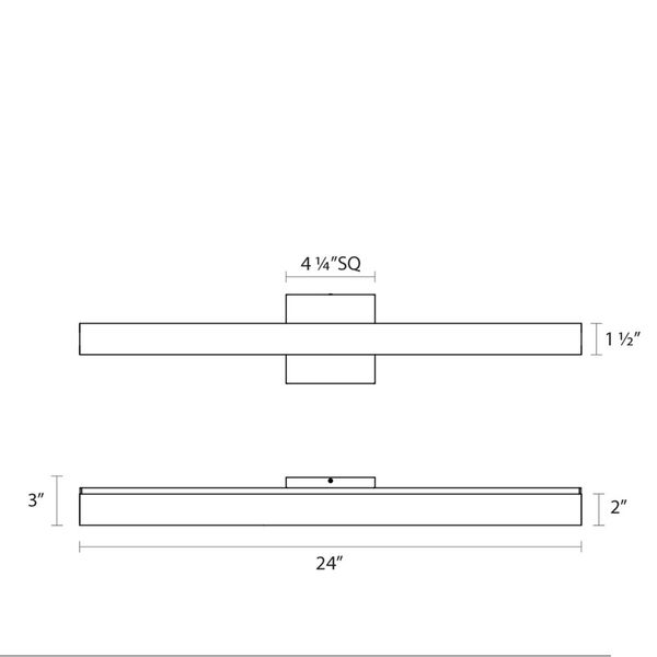 SQ-bar Polished Chrome LED 24-Inch Bath Fixture Strip, image 5