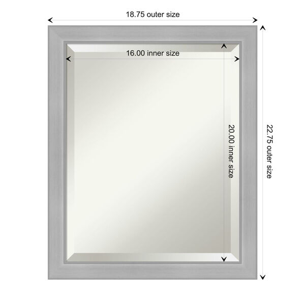 Vista Brushed Nickel 19W X 23H-Inch Bathroom Vanity Wall Mirror, image 6