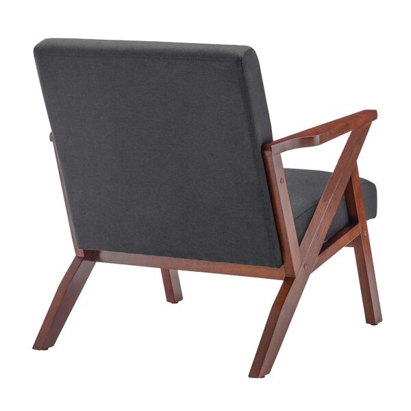 Take A Seat Dark Gray Fabric Espresso Cliff Accent Chair, image 5