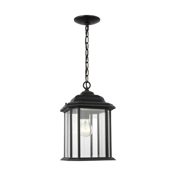 Kent Black One-Light Outdoor Pendant with Clear Beveled Shade, image 1