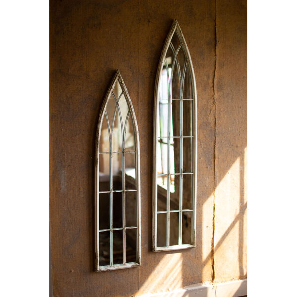 Tall Metal Painted Iron Church Mirrors, Set of Two, image 1