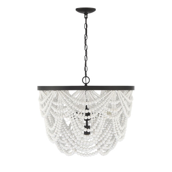 Isabella Grecian White and Oil Rubbed Bronze Five-Light Chandelier, image 2