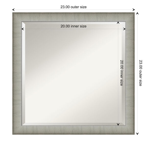 Elegant Pewter 23W X 23H-Inch Bathroom Vanity Wall Mirror, image 6