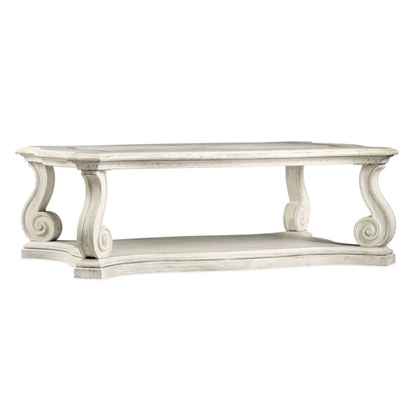 Traditions Soft White Rectangle Cocktail Table, image 1