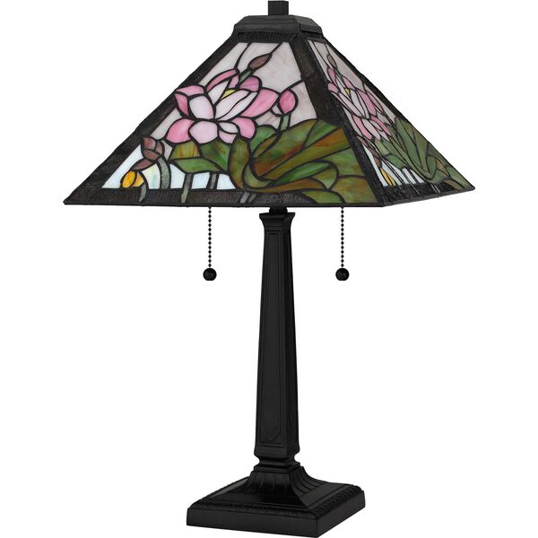 Herron Matte Black Two-Light Table Lamp, image 2