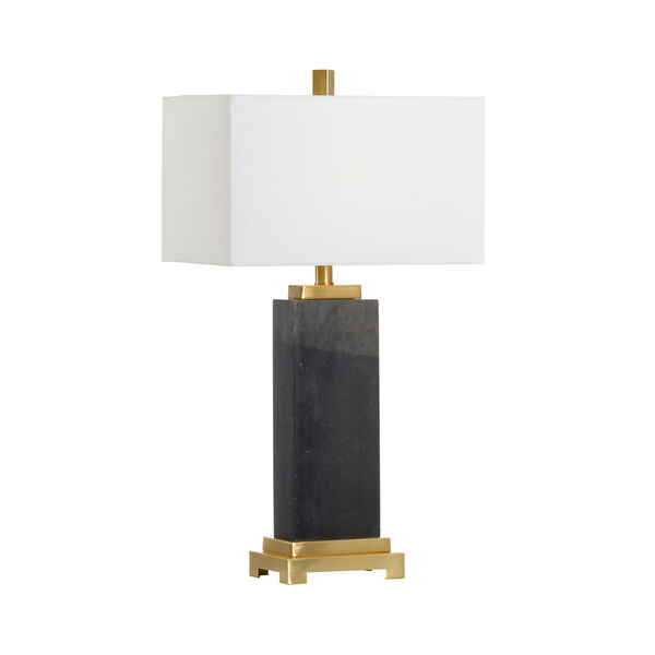 Black Black One-Light Black Kennedy Marble Lamp, image 1