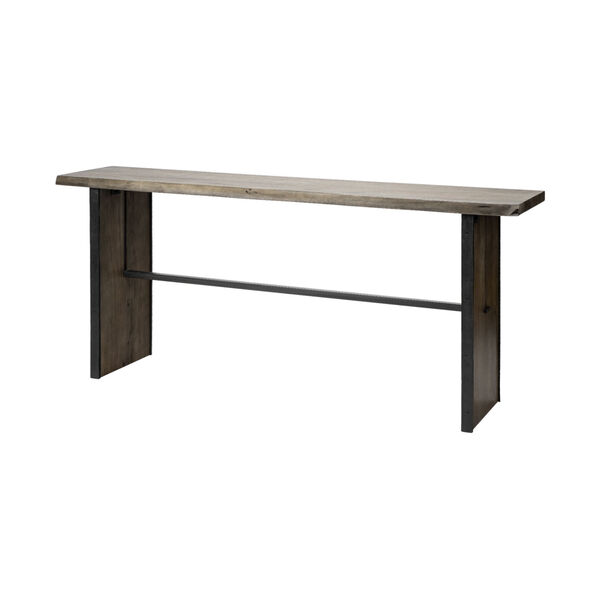 Ledger II Medium Brown Live-Edge Wooden Console Table, image 1