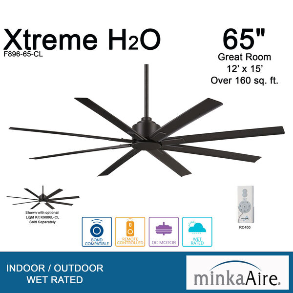 Xtreme H20 Coal 65-Inch Ceiling Fan, image 5