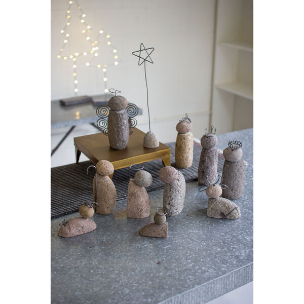 River Rock Nativity Scene, Twelve-Piece Set, image 1