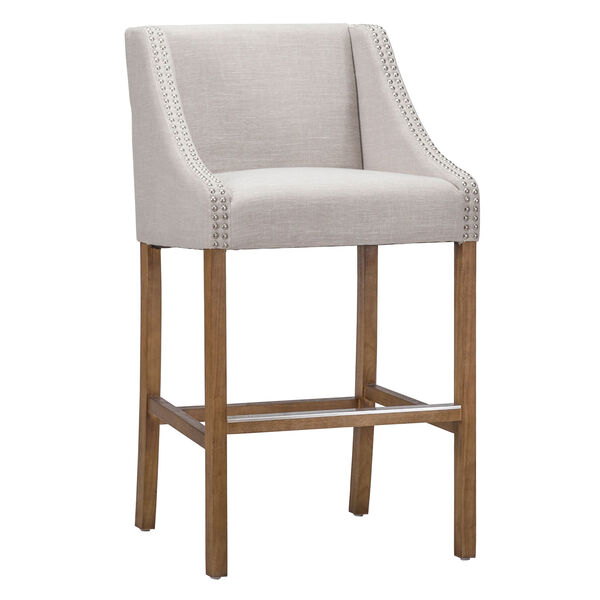 Cora French Beige 30 In. Bar Stool, image 1