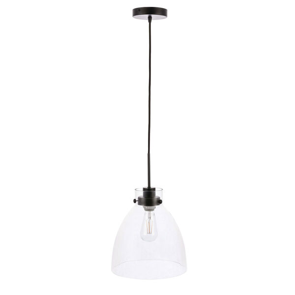 Frey Black 11-Inch One-Light Pendant with Clear Glass, image 5