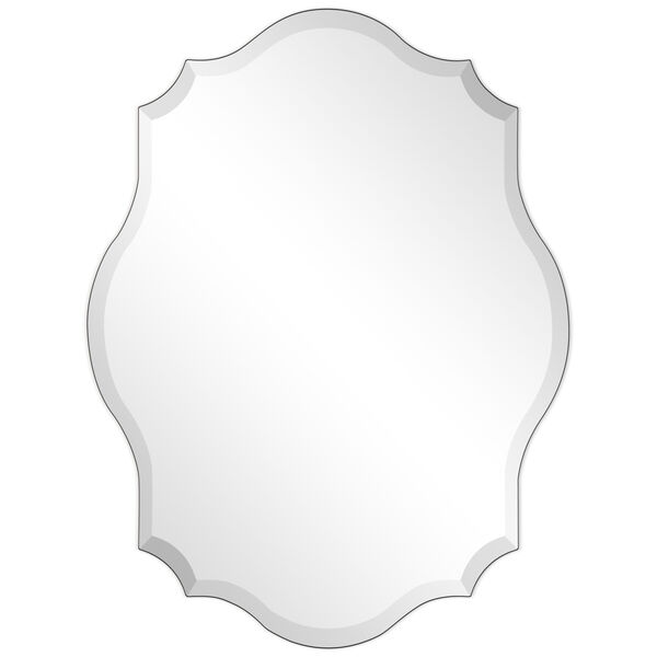 Frameless Clear 24 x 32-Inch Beveled Oblong Scalloped Wall Mirror, image 2