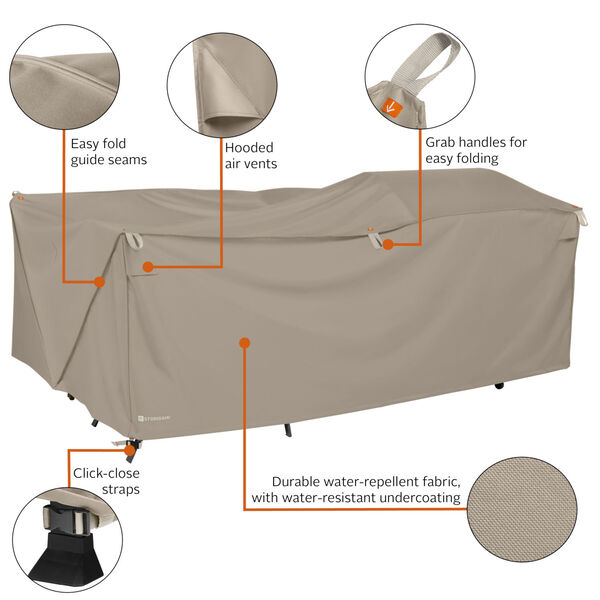 Poplar Goat Tan 100-Inch Easy Fold Patio Furniture Cover, image 2