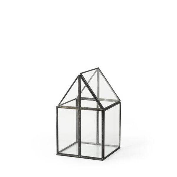 Sikes Black 10-Inch Height Small Glass Terrarium Box, image 1
