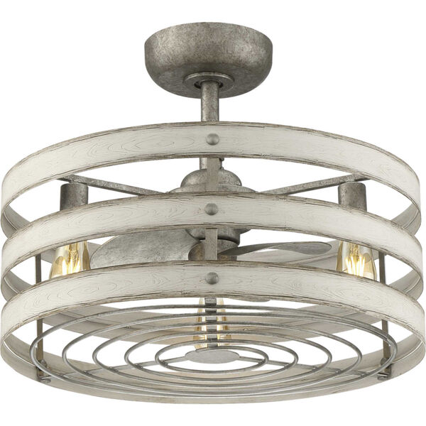 P250012-141-22 Gulliver Galvanized Finish 24-Inch Three-Light LED Ceiling Fan, image 3