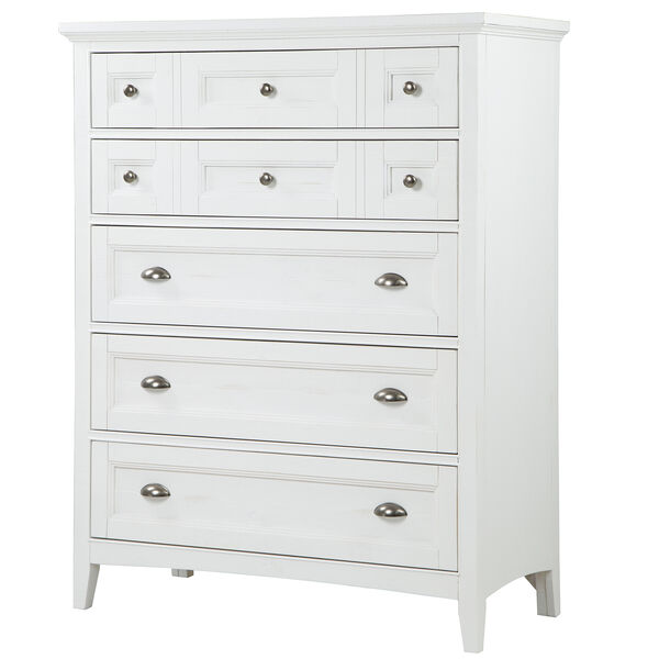 Heron Cove Relaxed Traditional Soft White 5 Drawer Chest, image 1