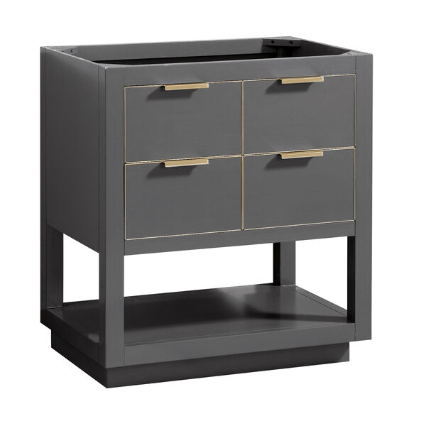 Allie 30-Inch Twilight Gray Matte Gold Vanity Only, image 3