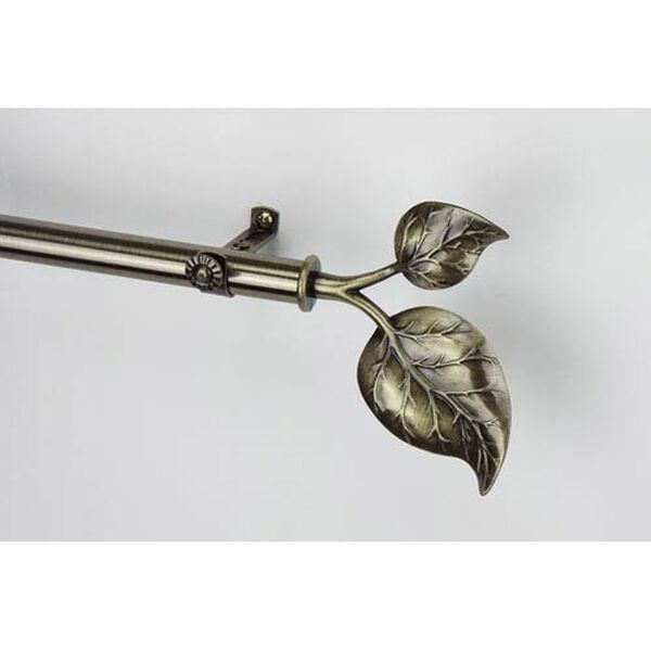 Ivy Antique Brass 48 to 84 Inch Curtain Rod, image 1