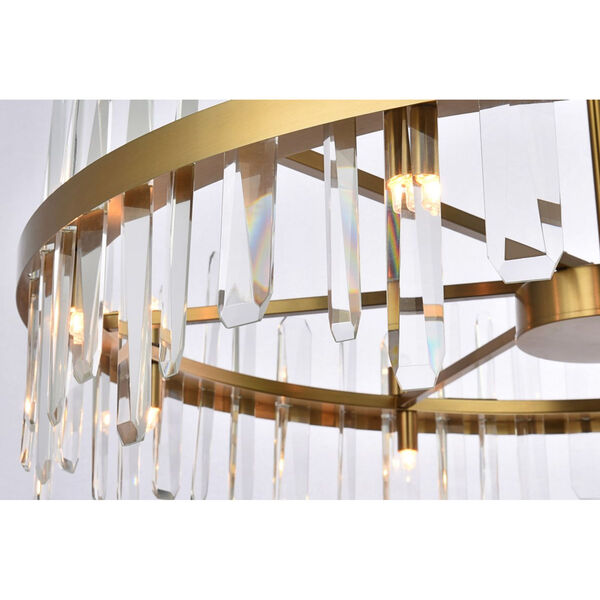 Serena Satin Gold and Clear 36-Inch Round Chandelier, image 4