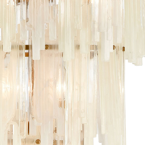 Brinicle Aged Brass and White 18-Light Chandelier, image 4