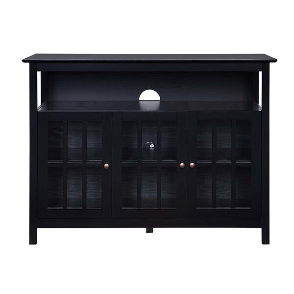 Big Sur Black 48-Inch TV Stand with Storage Cabinets and Shelf, image 4