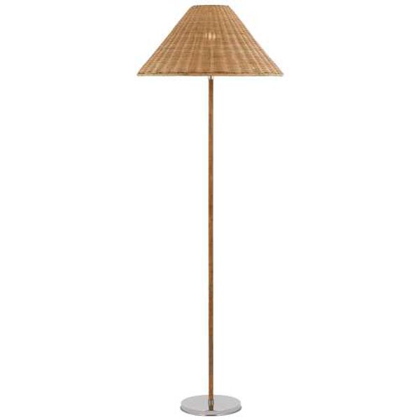 Wimberley Polished Nickel One-Light Floor Lamp with Natural Wicker Shade by Marie Flanigan, image 1