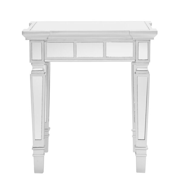 Glenview Glam Matte Silver Mirrored Square End Table, image 3