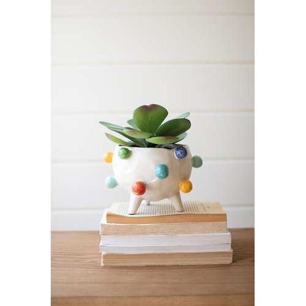 Ceramic Planter with Colorful Bubbles, image 1
