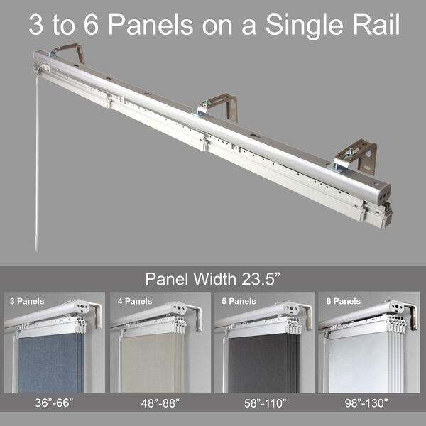 Lotus White Six-Panel Single Rail Panel Track 130 x 91, image 2
