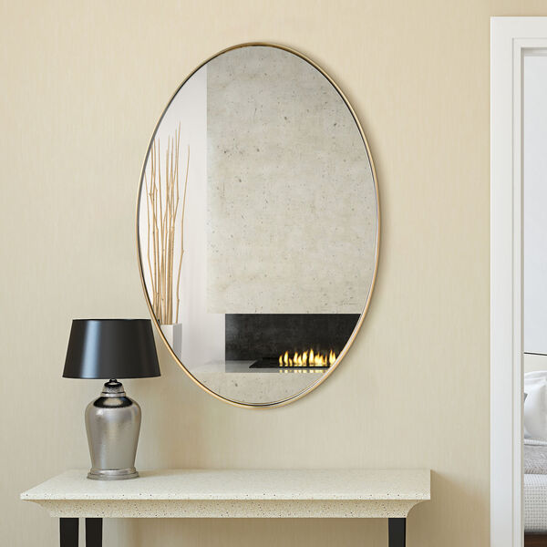 Gold 24 x 36-Inch Oval Wall Mirror, image 1