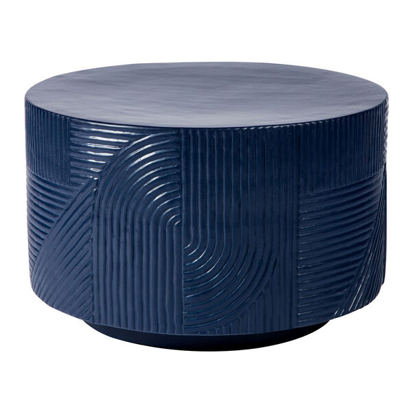 Provenance Signature Ceramic Serenity Textured Round Table in Indigo, image 2