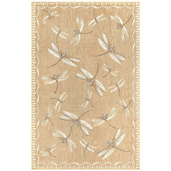 Carmel Silver Rectangular 4 Ft. 10 In. x 7 Ft. 6 In. Dragonfly Outdoor Rug, image 2