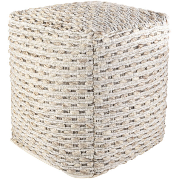 Lanier Beige, Taupe and Black Pouf, image 1