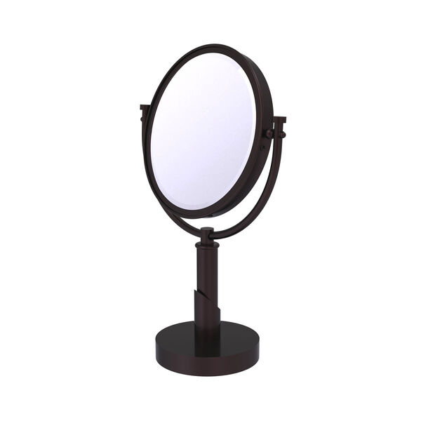 Tribecca Antique Bronze Eight-Inch Vanity Top Make-Up Mirror 4X Magnification, image 1