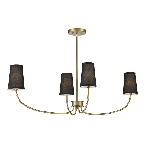 Lowry Natural Brass Four-Light Chandelier, image 1