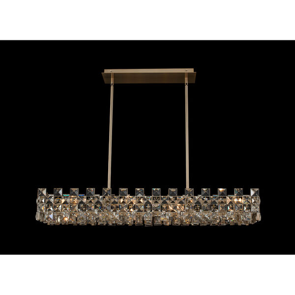 Piazze Brushed Champagne Gold Eight-Light Island Chandelier with Firenze Crystal, image 2