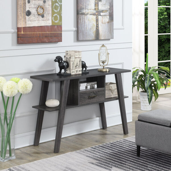 Newport Weathered Gray Mike W Console Table with Drawer, image 2