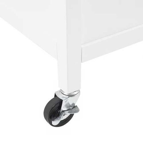 Soren White and Stainless Steel Top Kitchen Island, image 6