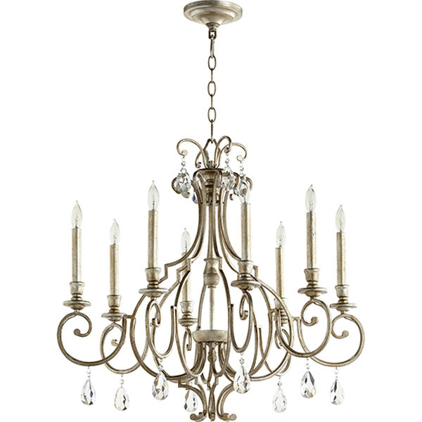 Acacia Aged Silver Leaf Eight-Light Chandelier, image 1