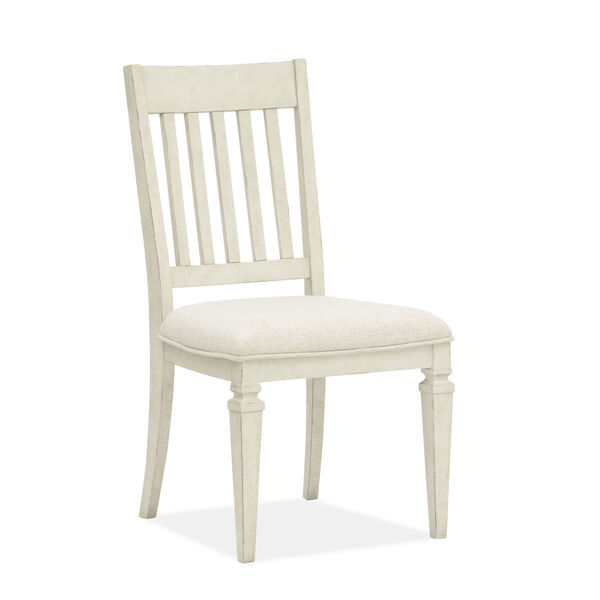 Newport White Dining Side Chair with Upholstered Seat, image 1