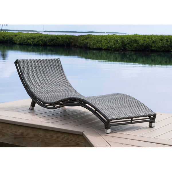 Intech Grey Curve Outdoor Chaise Lounge with Standard cushion, image 2
